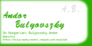 andor bulyovszky business card